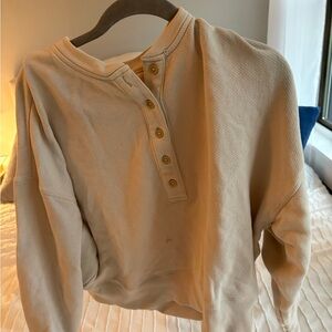 Urban Outfitters Cream Henley Sweater